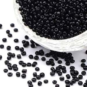 Opaque Matte Black 8mm & 4mm Round Seed <b>Beads</b> Loose Spacer <b>Crystal</b> <b>Lampwork</b> <b>Glass</b> <b>Beads</b> for Jewelry & Decorative Lighting - Product Image 4