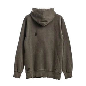 Prix de gros, faible MOQ, sweat à capuche zippé en molleton imprimé numérique d'hiver, délavé à l'acide, vintage, délavé pour hommes - Product Image 2