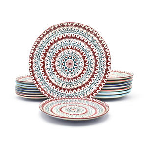 Assiettes de table colorées en porcelaine, assiettes de service de pâtes, steak, salade, dessert, amuse-gueule, déjeuner, bohème, pièces de 10 pouces - Product Image 3