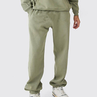 Ensemble de survêtement d'hiver 2 pièces pour homme en polyester/coton délavé, style streetwear, avec logo personnalisé, pantalon évasé et sweat à capuche demi-zip