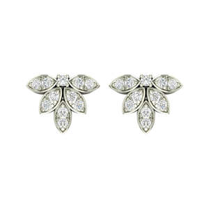 Pendientes de Plata de Ley 925 de Primera Calidad para Mujer, Diseño Moderno con Corte Marquesa, Oro Rosa, Flor, Corazón, ¡Compra Ahora! - Product Image 1