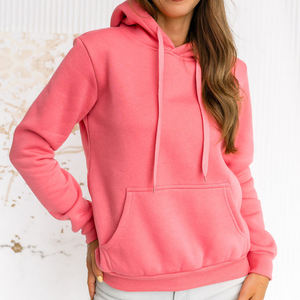 Sudadera con capucha gruesa de lana de algodón de alta calidad personalizada de fábrica al por mayor Y2k Color sólido en blanco de gran tamaño Hip Hop sudaderas con capucha de mujer - Product Image 3