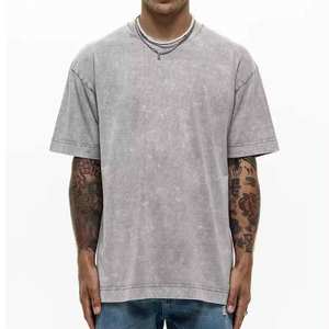 T-shirt vintage de haute qualité 100% coton délavé à l'acide 250 g/m² lourd pour hommes T-shirt décontracté personnalisé de rue surdimensionné - Product Image 1