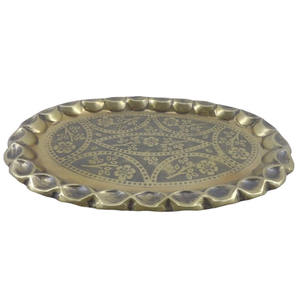 F26ถาดทองเหลืองชุบแบบโบราณ33.50ซม. ถาดกลมเครื่องครัวอุปกรณ์ตกแต่งบ้านเทศกาลคริสต์มาสกระจกออกแบบตกแต่งจำนวนมาก - Product Image 1