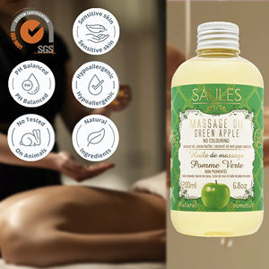 Huile de massage rafraîchissante à la pomme, nourrissante et hydratante, production européenne, écologique, biologique, soin de la peau du visage et des mains - Product Image 1