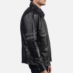 Veste en cuir de qualité supérieure pour homme, veste en cuir d'agneau tendance, veste bomber de moto pour l'hiver pour homme - Product Image 6