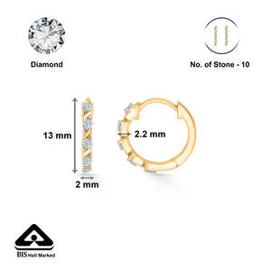 Boucles d'oreilles ovales Dazzle Gold Diamond Hoops et Huggies - Product Image 5