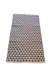 พรมทอมือจากผ้าฝ้ายรีไซเคิลผสมโพลีเอสเตอร์ ลายเรขาคณิตเชฟรอน ทอแบบแจ็คการ์ด ขนสั้น/ขนยาว ใช้เป็นพรมปูละหมาด พรมปูพื้นทางเข้าบ้าน พรมปูพื้นรถยนต์ พรมปูพื้นสนามกอล์ฟ - Product Image 2