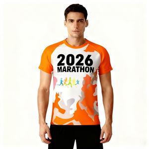 Camiseta Deportiva Transpirable de Manga Corta para Hombre, Sublimada de Secado Rápido, para Maratón, 100% Poliéster, 2026 - Product Image 4