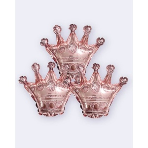 ลูกโป่งฟอยล์รูปมงกุฎปาร์ตี้เลิฟ สีโรสโกลด์ 31x37 ซม. 12 ชิ้น/ถุง - Product Image 1
