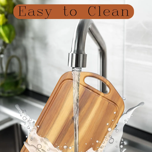 Planche à découper en bois d'acacia avec poignée pour légumes, viande et fromage Planche de cuisine en bois de chêne - Product Image 2