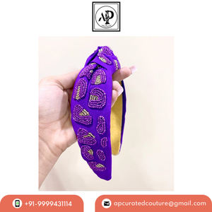 Diademas Indias Hechas a Mano con Estilo Anudado, Cuentas de Semillas Personalizadas, Hermosos Accesorios para el Cabello con Cuentas de Cristal y Pedrería - Product Image 6