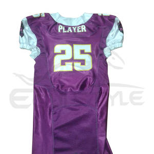 <b>Purple</b> American Football Uniform White V Neck Letter Printed Jersey Shorts Set Quick Dry Plus Size Athletic Football Uniform - Product Image 2