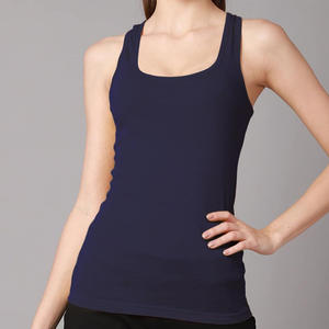 Dernière vente en gros personnalisé Slim Fit débardeurs pour femmes décontracté sans manches été grande taille hauts 2025 col profond bleu couleur - Product Image 6
