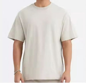 Camisetas de algodón para uso diario, camiseta cuadrada de gran tamaño para hombre, camisetas de manga corta con cuello redondo de alta calidad para hombre - Product Image 2