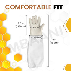Men's & Women's GoatSkin Beekeeping Gloves with Long Canvas Sleeves & Breathable Vent - Product Image 2