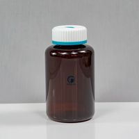 Bouteille ronde personnalisée en PET de 300 cc avec bouchon de sécurité enfant de 45 mm pour vitamines, comprimés, capsules, gommes et produits nutraceutiques