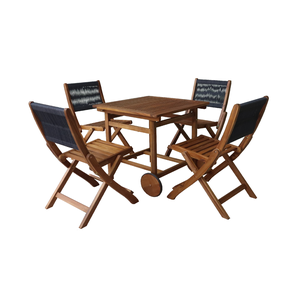 ชุดรับประทานอาหารกลางแจ้ง5เก้าอี้พับสำหรับลานสวนสำหรับรีสอร์ทร้านกาแฟโรงแรม - Product Image 1