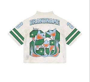 Maillot de football américain rétro oversize 2025 pour homme, coupe carrée, col en V, manches courtes, en tissu jersey respirant et à séchage rapide - Product Image 4