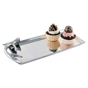 Bandeja rectangular de aluminio de Venta caliente con asas de astas para decoración de mesa a precio asequible - Product Image 4