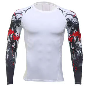 High Quality Custom MMA BJJ Rash Guard Long Compression Gym Fabric Shorts Sublimation Print Wholesale Available <b>for</b> Fight - Product Image 4