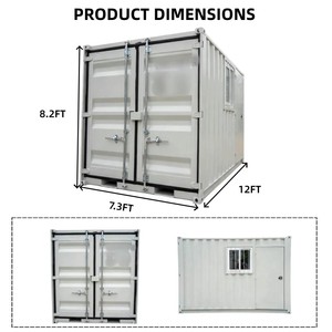 Maison conteneur moderne portable en acier résistant aux intempéries de 12 pieds pour bureau, entrepôt ou atelier - Product Image 3