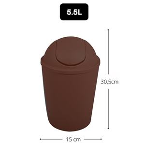 Poubelle AKO 5,5 L avec couvercle à charnières, couleur chocolat - Product Image 2