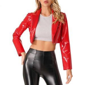 Chaqueta Corta de Cuero para Mujer, Invierno, Manga Larga, Gruesa, Cálida, Transpirable, para Uso en Exteriores, Servicio OEM - Product Image 2