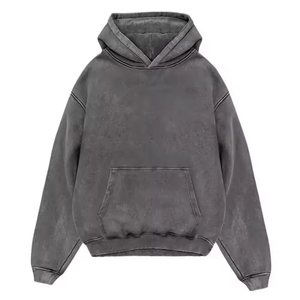 Sudadera con capucha lavada con ácido personalizada de alta calidad Ropa de calle Sudadera con capucha de algodón de gran tamaño con hombros caídos Logotipo de impresión personalizado - Product Image 1