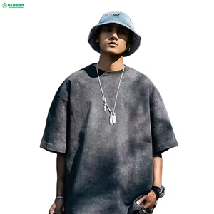 T-shirt décontracté pour homme Behram International à épaules tombantes, délavé à l'acide, séchage rapide, écologique, 230g, 100% coton, vente en gros à prix abordable - Product Image 6