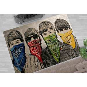 Tapis imprimé graffiti Banksy - Facile à nettoyer, antidérapant, cadeau idéal, tapis doux non tissé - Product Image 3