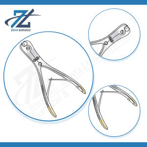 Cortador manual de punta y lateral con mangos dorados y borde de carburo de tungsteno para cortar alambres de Kirschner de hasta 1.5 mm y 175 mm de longitud - Product Image 4