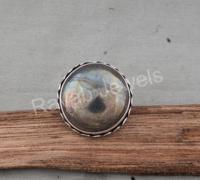 2025 qualité supérieure solide 925 bijoux en argent Sterling 925 bague en argent 15mm Madagascar Labradorite Cabochon femmes femme bijoux