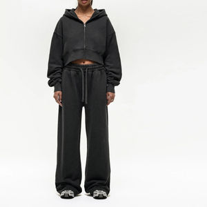 100% Custom Cotton Fleece Winter <b>Women's</b> <b>Tracksuit</b> Set Stylish Hoodie Jogger Pants Solid Eco-Friendly Soft Breathable Fabric - Product Image 5