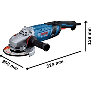 Meuleuse d'angle professionnelle filaire 2800W avec contrôle anti-recul, frein à pédale et déclencheur, compatible avec dispositif d'aspiration pour polissage 220V - Product Image 4