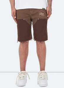 Pantalones cortos de mezclilla rectos de estilo Vintage de alta calidad para hombres Nuevo diseño Bordado personalizado Lavado ligero Cinturón de botón de temporada de verano - Product Image 5