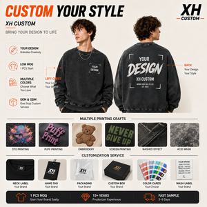 Camiseta de Manga Larga de 350 g/m², 80% Algodón, 20% Poliéster, Estilo Vintage Lavado, con Logotipo Personalizado, Talla Grande, Unisex, Estilo Urbano, Estampada - Product Image 3