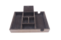 Plateau organisateur portable en cuir fait main de haute qualité avec compartiments sécurisés pour clés, plateau de bureau/table personnalisé pour usage professionnel