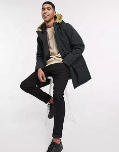 Parkas pour hommes personnalisées OEM, vestes utilitaires à capuche en coton rembourrées, vente en gros de parkas tendance - Product Image 3