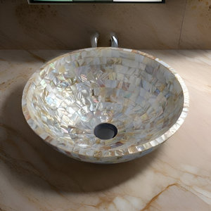 Top vente nacre évier lavabo fait à la main Premium Shell vanité bol luxe salle de bain décor pour les acheteurs mondiaux importateurs - Product Image 5