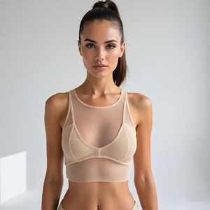 Tops cortos de malla transparente, camiseta para mujer, Top transparente para mujer, Top Sexy de malla transparente para mujer - Product Image 6