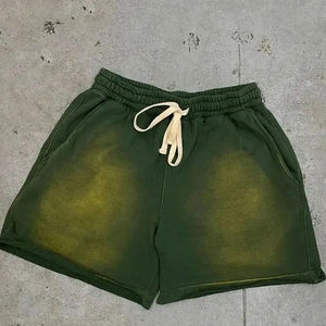 Short d'été personnalisé pour hommes en coton respirant imprimé avec un motif de lavage à l'acide en détresse vintage Short de blanchiment à la décoloration basse quantité minimale de commande - Product Image 4