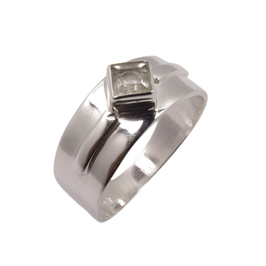 Plata de Ley 925 sólida, Topacio blanco Natural, cabujón, piedra preciosa, anillo hecho a mano, joyería de plata de ley 925, anillo estampado, joyería - Product Image 1