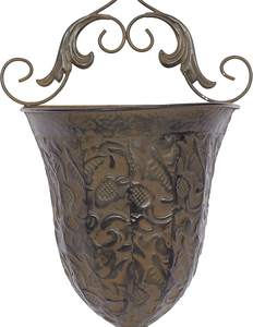 Precio a granel Adiba Home Decor Scroll Wall Planter Set Unique Vintage Design Indoor Outdoor Hanging 22 18 H Brown Brass Christmas - Product Image 3