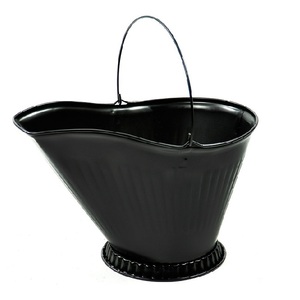 Set of 2 Handmade Metal <b>Coal</b> <b>Buckets</b> with Black Powder Coating Perfect for Stylish Ash Storage and Fireplace Use - Product Image 2
