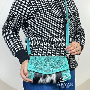 Sac à main pour femme en cuir véritable de vachette, multifonctionnel, de luxe, grande capacité, fait à la main, fermeture éclair, sac bandoulière mini - Product Image 1