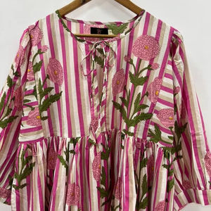 Indian New Flowers <b>Kaftan</b> <b>Dress</b> Soft Cotton Maxi <b>Beach</b> Cover Loungewear Long Nightwear Gown Natural Casual for Summer Free Size - Product Image 1