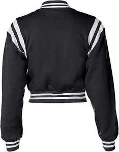 Veste universitaire personnalisée à coupe courte pour femmes, style baseball, veste bomber de lycéenne, satin respirant, imperméable, OEM - Product Image 2