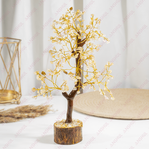 Citrino Amarillo Premium de Calidad Increíble, 300 Chips de Piedras Preciosas, Árbol de la Vida de Cristal, Gemas Naturales para Decoración y Meditación - Product Image 1
