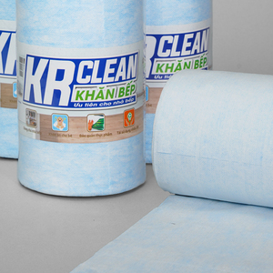 Krclean แผ่นกระดาษ200สีฟ้า20x20ซม. 1ชั้นผ้าเช็ดทำความสะอาดครัวแบบม้วนกระดาษดูดซับสำหรับทำความสะอาดพื้นผิวห้องครัว - Product Image 4